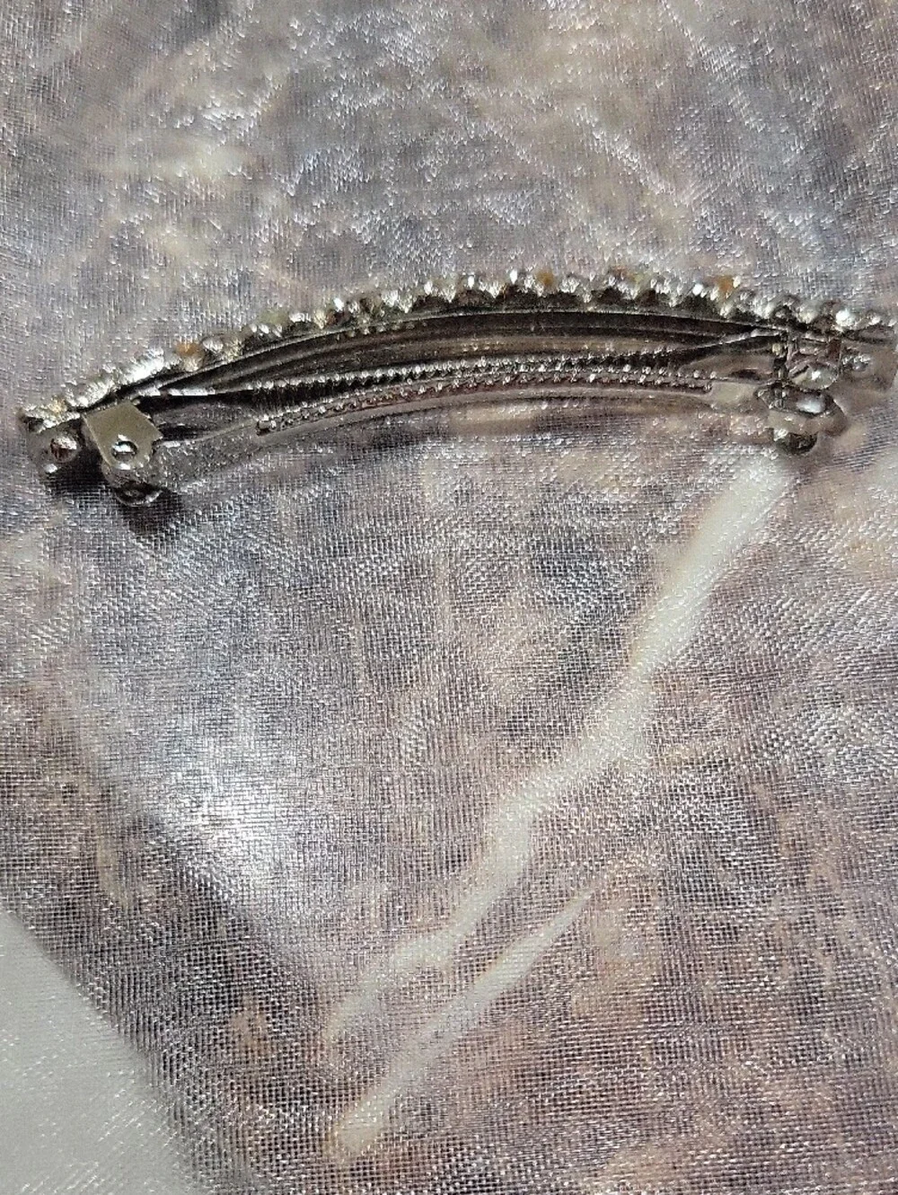 Crystal Rhinestone Women's Hair Barrette - Silver